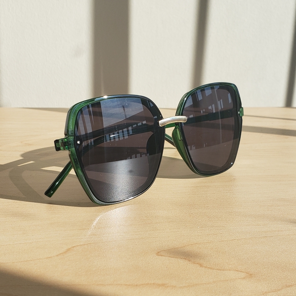 Green frame sunglasses